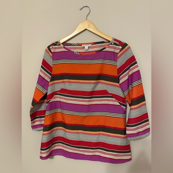 Banana Republic Tops - Banana Republic Women's Striped 3/4 Sleeve Boat Neck Jersey Shirt S